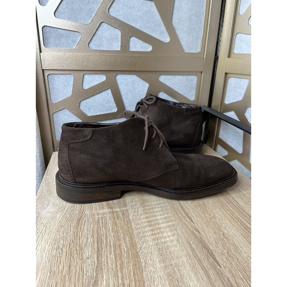 Keneth Cole Leather Suede Brown Men chukka  Boots Shoes Sz 10 Square Toe ITALY main image 6
